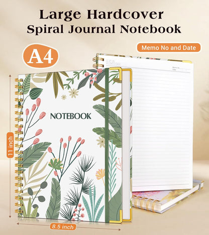 Lined Spiral Notebook Journal for Women, 200 Pages Cute Notebooks 8.5” x 11”, A4 Large Hardcover Spiral Journals with 100 GSM Thick Paper, College Ruled Notebook for Writing Work School, Autumn Tree