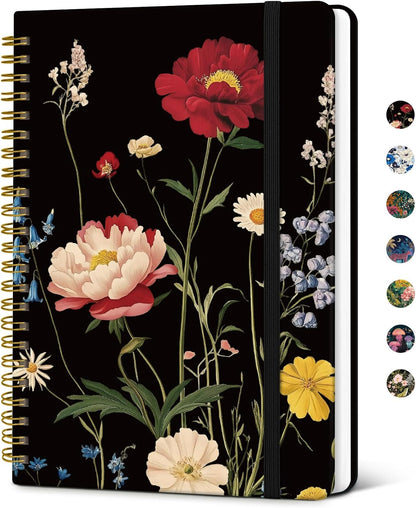 Taja Lined Spiral Notebook Journal for Women A5(5.8" × 8.3"), Cute Hardcover Notebook for Work, School & Note Taking, Pretty College Ruled Journal for Writing, 140 Pages, Sunset