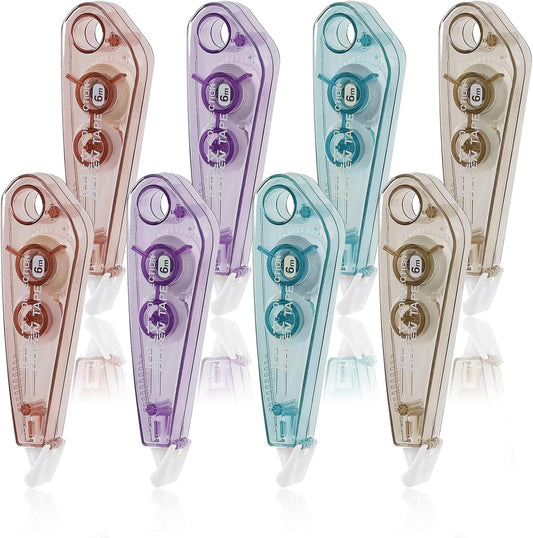 BAYTORY 8 Pcs White Correction Tape, Aesthetic Pull Out Tape 0.2" x 236" for Instant Corrections and Easy to Use Applicator, Correct Wrong Writing for Teacher & Classroom supplies (Pastel)
