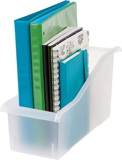 IRIS USA Magazine Holder, Compact File Storage Mini File Organizer for Desk and Home Office, Personal File Organizer for Papers and Magazines, Space-Saving Storage Set 6 Pack, Black