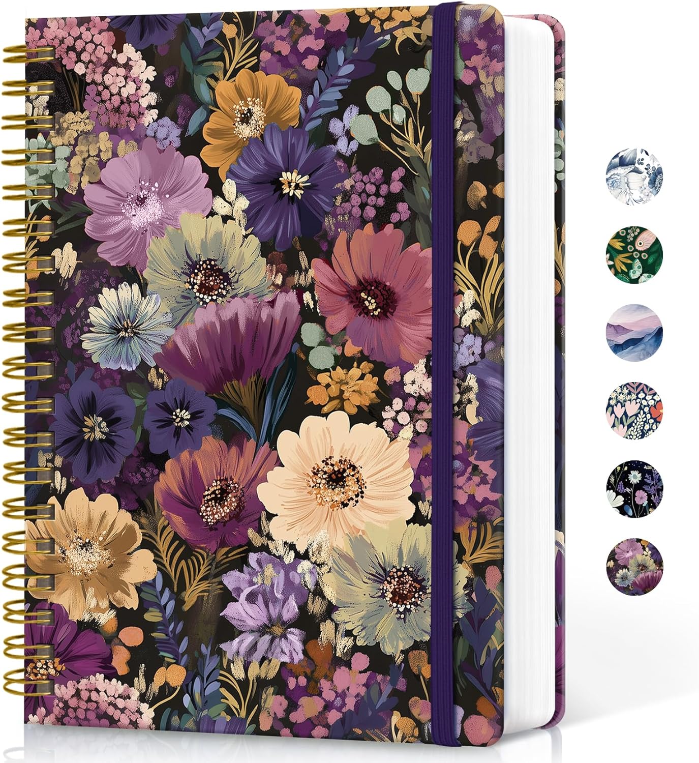 Lined Spiral Notebook Journal for Work, 300 Pages Thick B5 (7.1"x10") College Ruled Journal for Women & Writing, Hardcover Notebook for Note Taking, Perfect for Office Home School Supplies, Purple