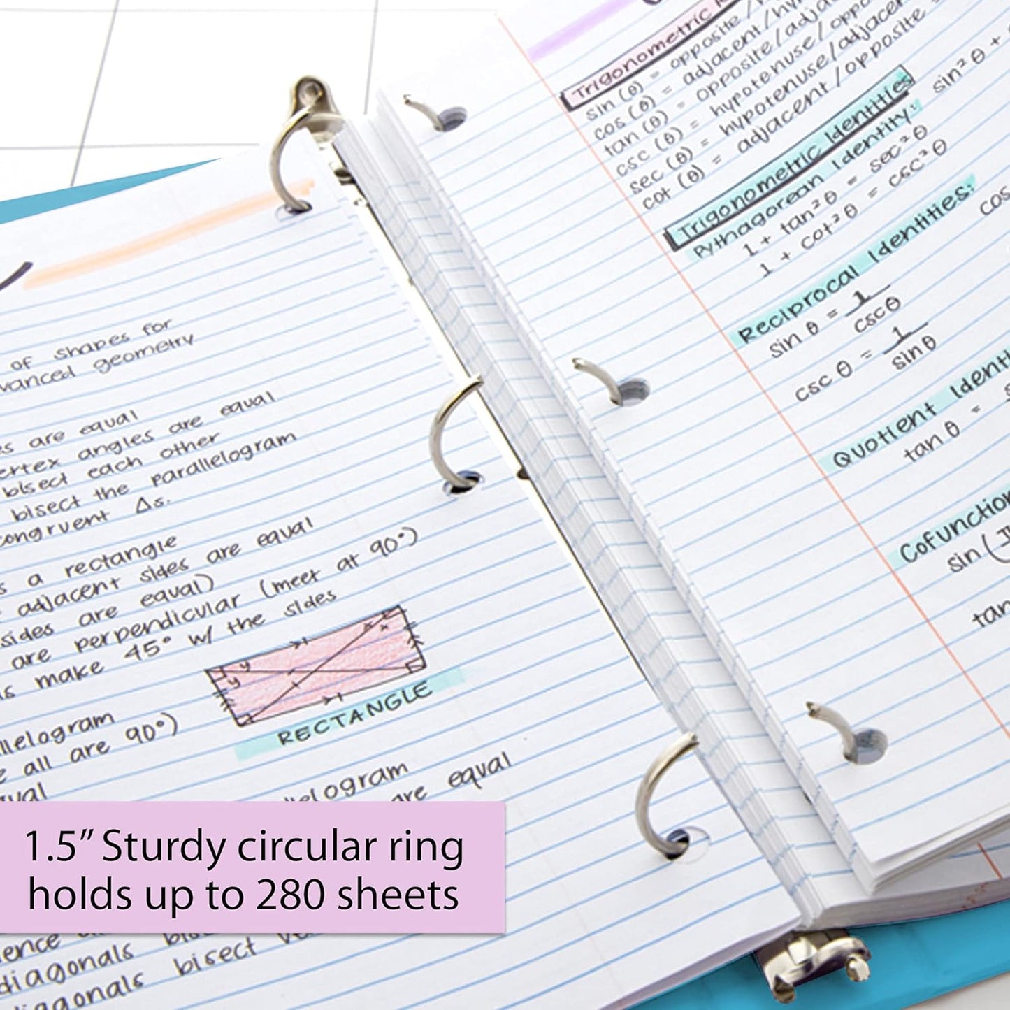 BAZIC Products 3 Ring Binder - Burgundy, Economy View Binder with Clear Overlay Cover and Round Rings, Organizer for School Office Home Use, 1.5-inch Capacity Holds 280 Sheets Paper, 1-Pack