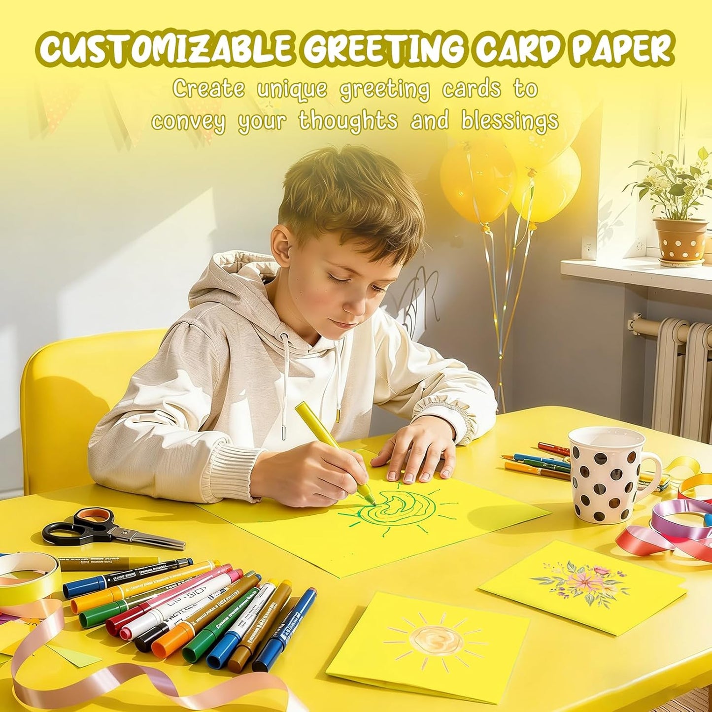40 Sheets Cream Cardstock Paper 8.5 x 11, Ivory Cardstock Printer Paper 8.5x11, Off White Card Stock Paper 8.5 x 11, 200 GSM Construction Paper for DIY Cards, Greeting Cards, Wedding Invitations