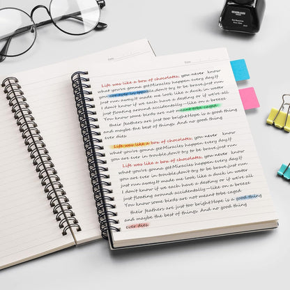 EMSHOI Dotted Journal Spiral Notebook 5.7" x 8.22" - 4 Pack 640 Pages 100gsm Thick Paper, A5 Dot Grid Notebook, Plastic Hardcover Dotted Notebook for Journaling Writing
