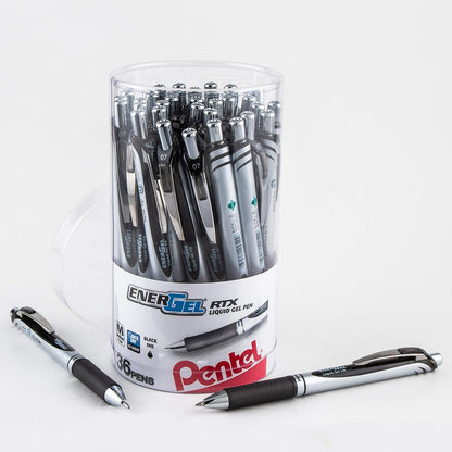 Pentel EnerGel RTX RT Liquid Gel Pen, Med, Metal Tip, (0.7mm), Blue Ink, Box of 12 (BL77PC12C1)