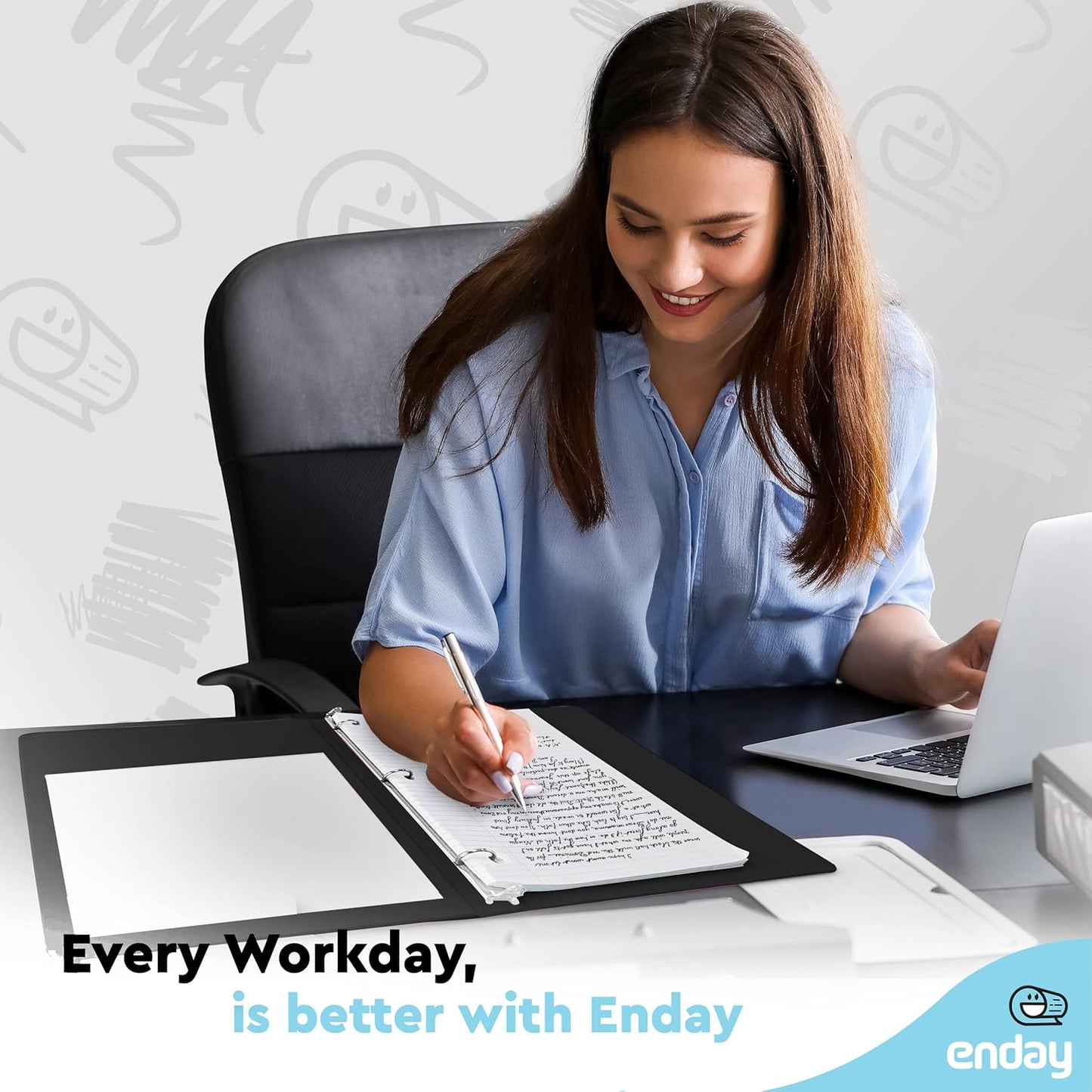 Enday 1 Inch Binder (6 Pack - Grey) 3 Ring Binder 1 inch with Clear View Cover and 2 Inside Pocket - for Letter Size 8.5 x 11'' Paper, Ideal for School Supplies, Office, and Home