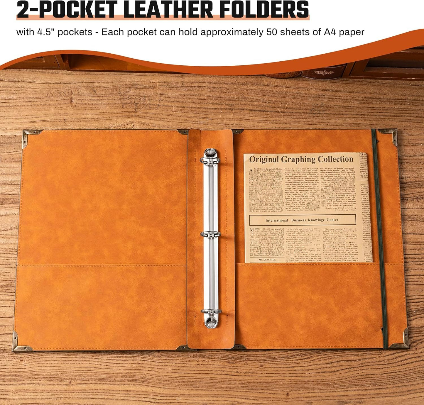 Ovesmusl Leather 3 Ring Binder Fits 8.5"x11" Letter Size Paper, 1 Inch Round Ring Binder Holds 200 Sheets, Notebook Cover Loose Leaf Organizer, Green Tree