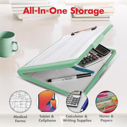 Dexas Slimcase 2 Plastic Clipboard with Storage and Side Opening, Black, Office Supplies Clipboards to Organize, Carry and Store, A4 Holder, Style and Functionality Nursing Clipboards