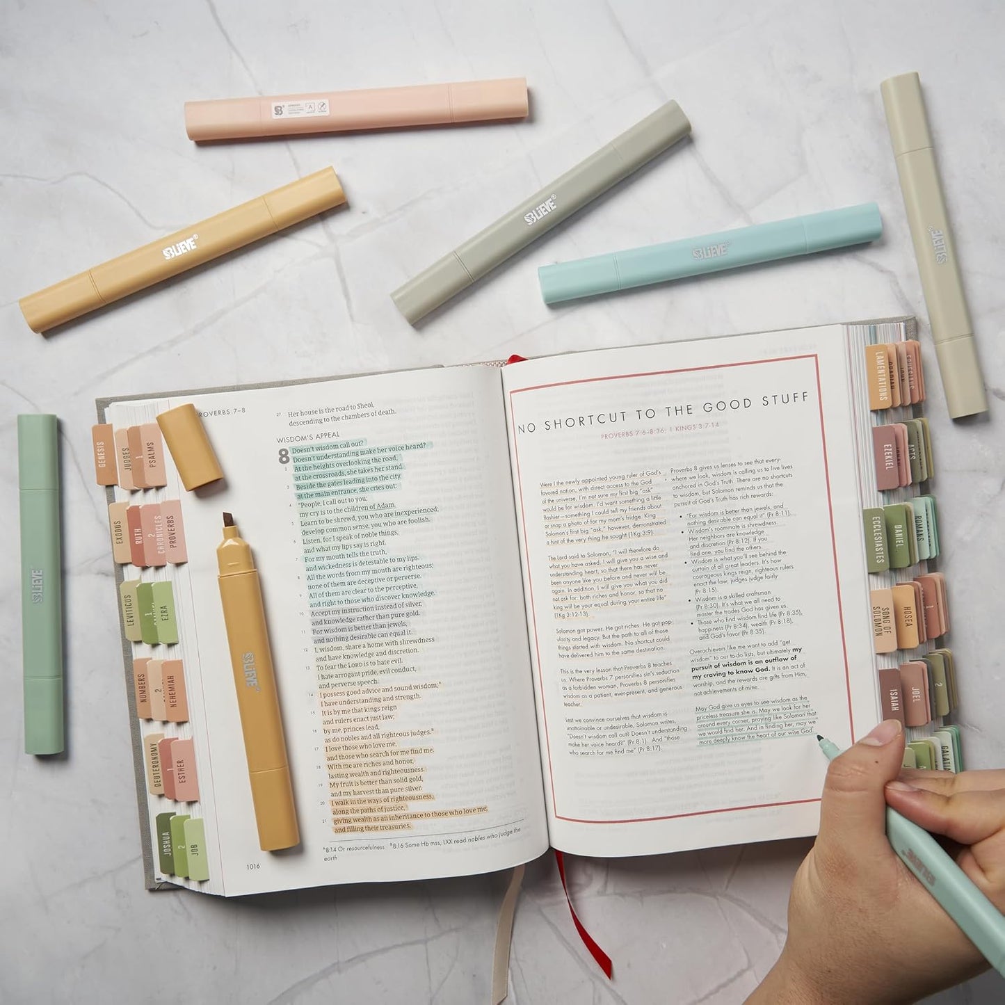BLIEVE Aesthetic Cute Highlighters No Bleed Through, Dual Tip 8 Pack, Pastel Colors For Bible & Journaling