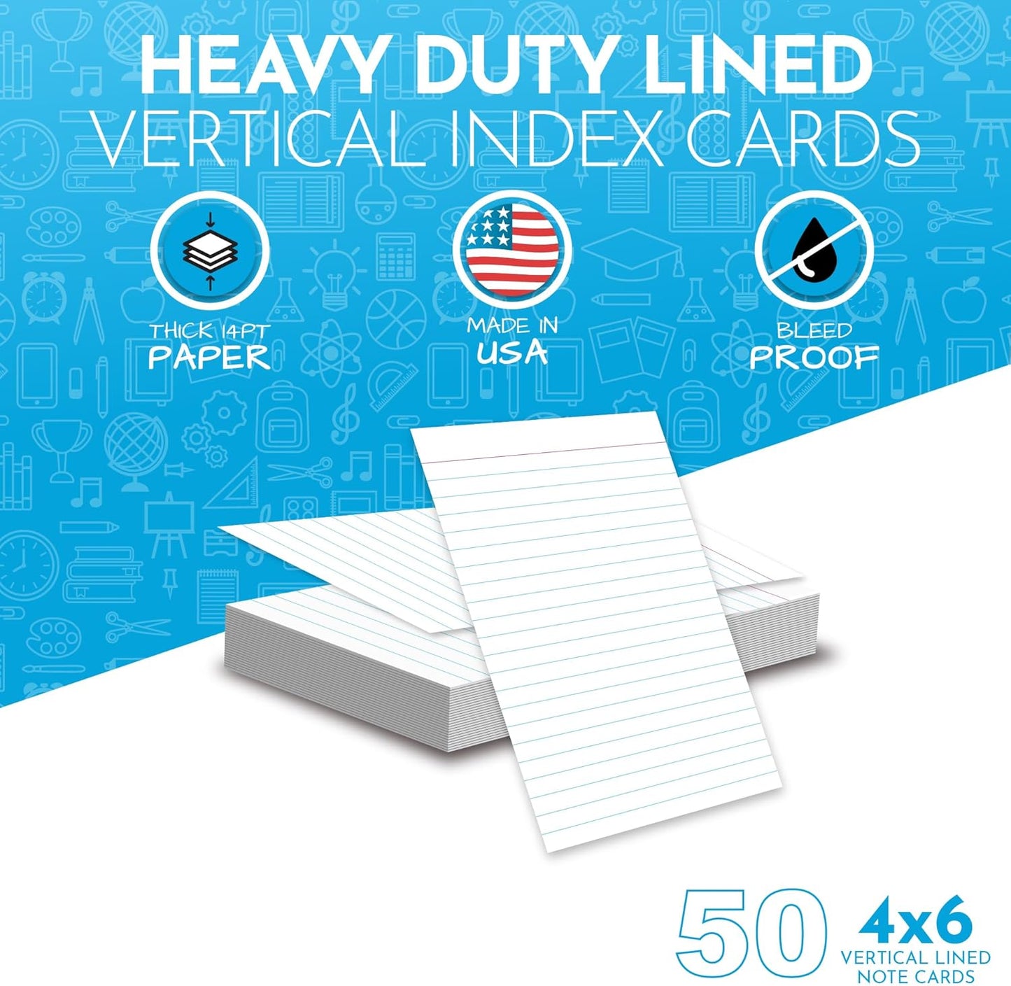 Home Advantage Vertically Ruled White Mini Index Cards, Note Cards (3x5)