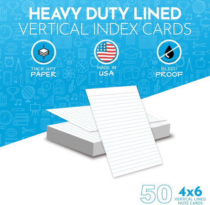 Home Advantage Vertically Ruled White Mini Index Cards, Note Cards (3x5)