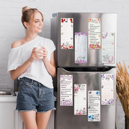 Eaasty 12 Pcs Bible Magnetic Notepads for Refrigerator Monthly Magnetic Grocery List 9 x 3.5" Magnet Memo Pads 30 Sheet Per Pad Shopping to Do List for Christian Teacher Appreciation Week Gift