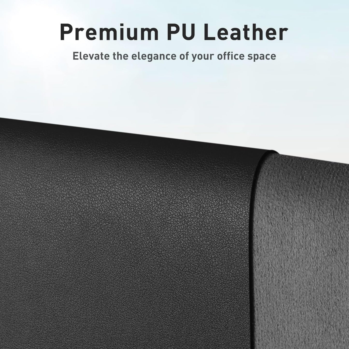 Aothia Leather Desk Pad Protector, Mouse Pad, Office Desk Mat, Non-Slip PU Leather Desk Blotter, Laptop Desk Pad, Waterproof Desk Writing Pad for Office and Home (Black,36" x 17") - Colors A