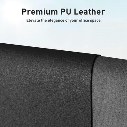 Aothia Non-Slip Waterproof PU Leather Desk Pad Protector for Mouse, Writing Desk, Office, Home, Laptop Blotter, 23.6" x 13.7", Black - Colors A