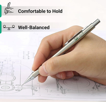 Mr. Pen- Metal Mechanical Pencil Set with Lead Refills & Erasers, 2mm, HB & Colored Lead Refills, 4x Eraser Refills for School Supplies, Note Taking, Drawing, Sketching, Office