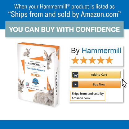 Hammermill Printer Paper, Fore Multipurpose 20 lb Copy Paper, 8.5 x 11-1 Ream (500 Sheets) - 96 Bright, Made in the USA, 103267