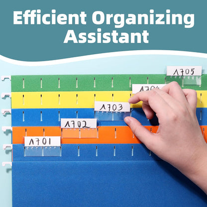 File Folder Tabs, SUNEE 100 Sets Hanging File Folder Labels Tabs and Inserts for Hanging Files Folders