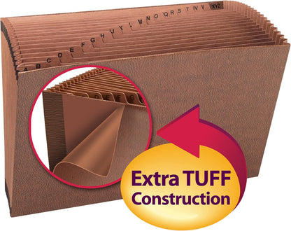 Smead TUFF Expanding File, Alphabetic (A-Z), 21 Pockets, Legal Size, Redrope-Printed Stock (70430)
