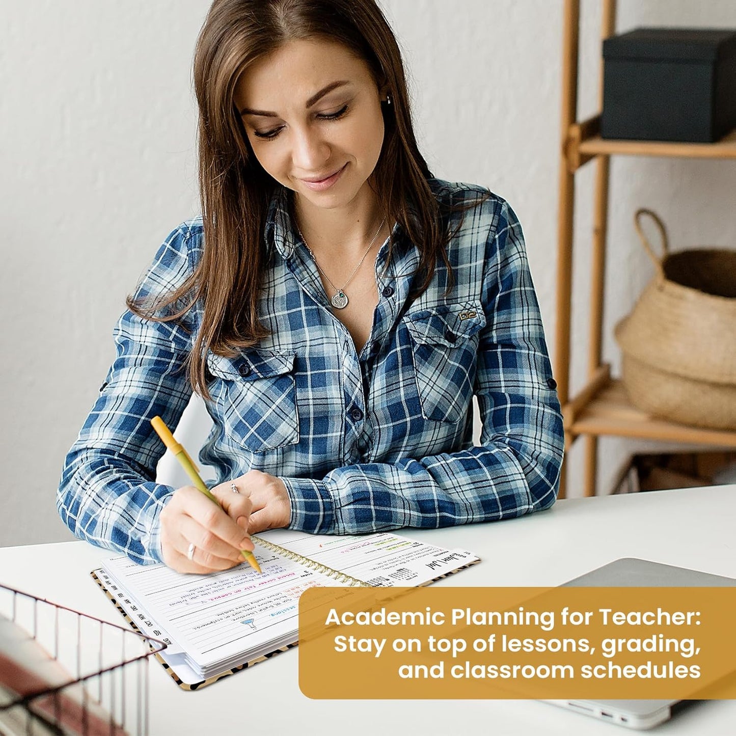 Planner 2026-2027, Academic Year Monthly and Weekly Calendar Planner, Jul 2026 - Jun 2027, Hardcover Teacher Student Planning Agenda book with Tabs, Perfect for School Office Supplies, 6.3" x 8.5" - Wildflowers