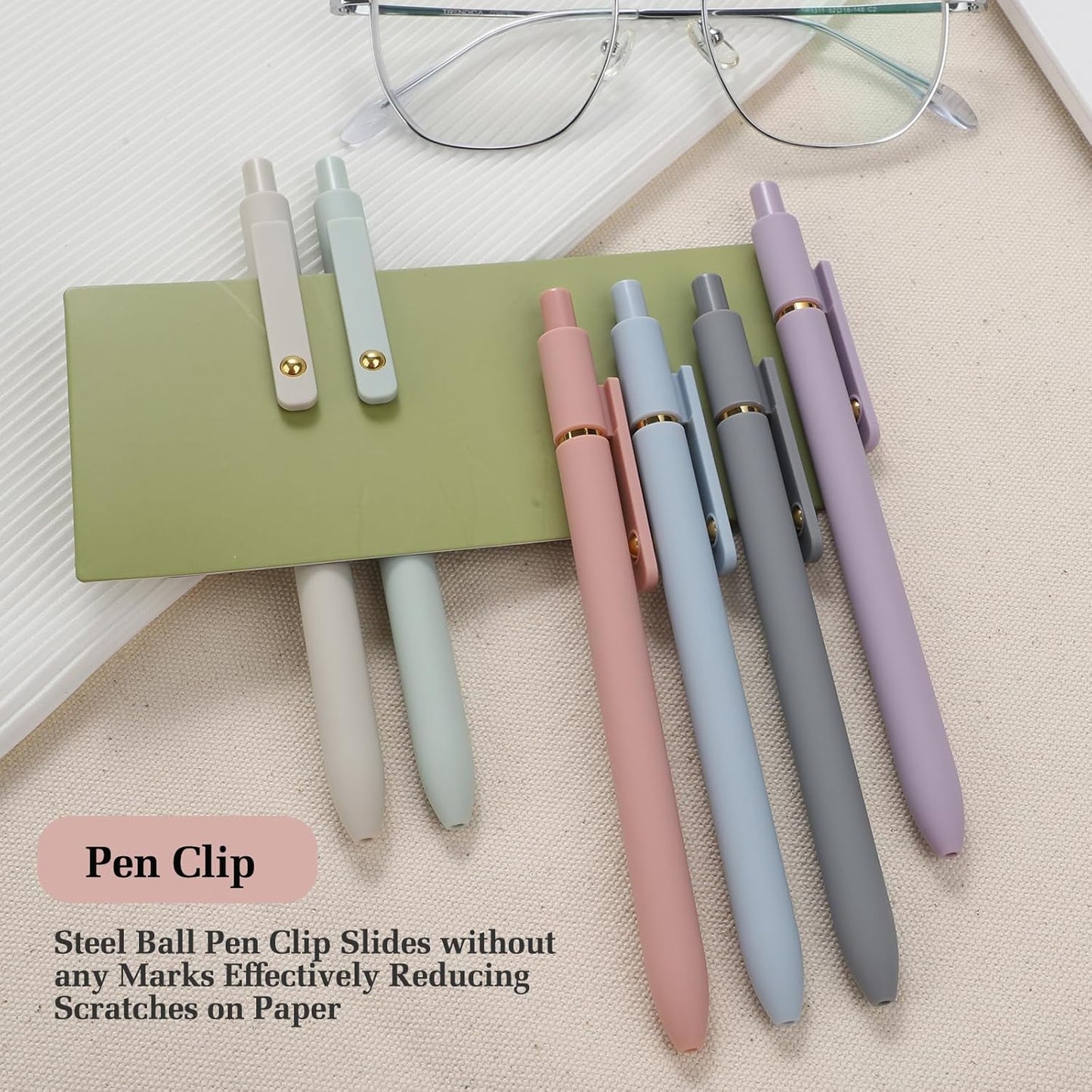 FIOVER 5pcs Gel Pens Quick Dry Ink Pens Fine Point Premium Retractable Rolling Ball Gel Pens Black Ink Smooth Writing for School Office Home