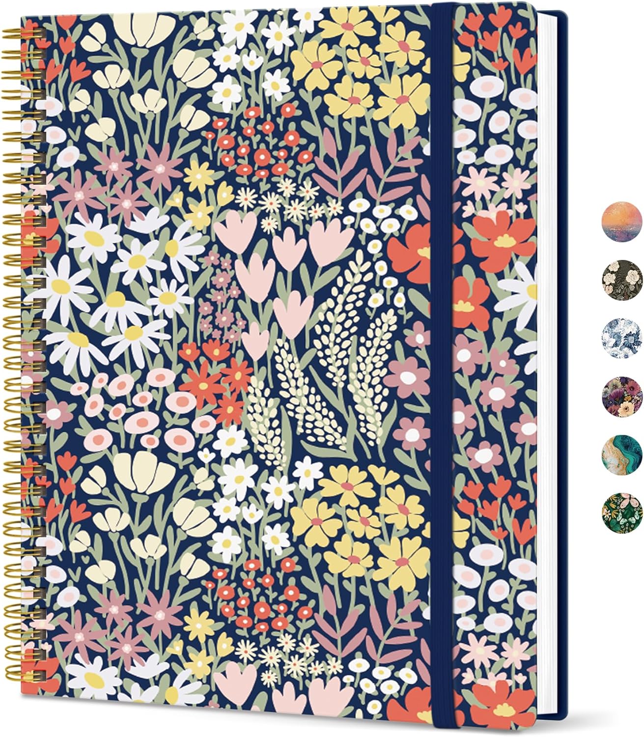 Taja Large Spiral Lined Journal for Women, 8.5" x 11" Notebooks for Work Collge Ruled, A4 Aesthetic Cute Journaling Notebooks for Writing, Plastic Cover, Celestial