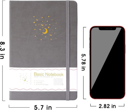 CAGIE Journal Notebook for Women Men, Hardcover Lined Notebooks Journals for Writing Work Journaling Note Taking Diary with Pen Loop (Black Ruled), Gifts, 5.7" x 8.3", 196 Pages