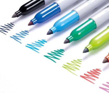 Sharpie Permanent Markers, Fine Point, Black, 12 Count