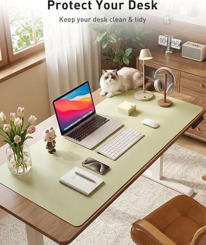 Aothia Leather Desk Pad Protector, Mouse Pad, Office Desk Mat, Non-Slip PU Leather Desk Blotter, Laptop Desk Pad, Waterproof Desk Writing Pad for Office and Home (Black,36" x 17") - Colors A
