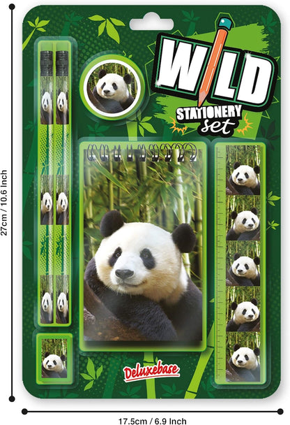 Deluxebase Wild Stationery Set - Dolphin from Animal Stationery Sets with 2 Pencils, Eraser, Pencil Sharpener, Ruler & Cute Notebook. Ideal Office Supplies, Desk Accessories & College Essentials.