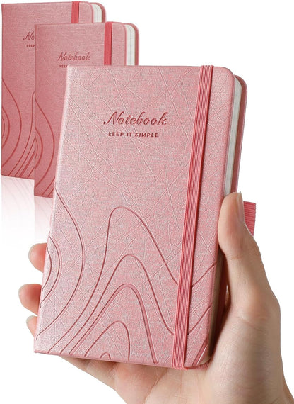AISBUGUR Pocket Notebook, Small Notebook, 2-Pack Total 320 Pages,3.7" x 5.7" Pocket Notebook (2 Pack, Black1)