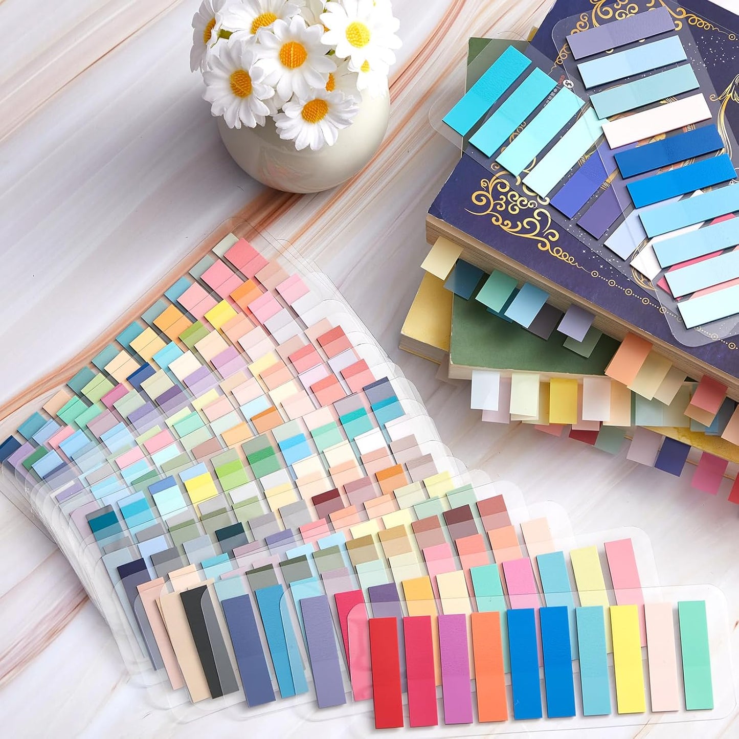 ReliThick 8000 Pcs Writable Sticky Tabs, 40 Colors Book Notes for Annotating Books, Self-Adhesive Index Tabs for Bible, Planner, Notebook, School & Office Supplies