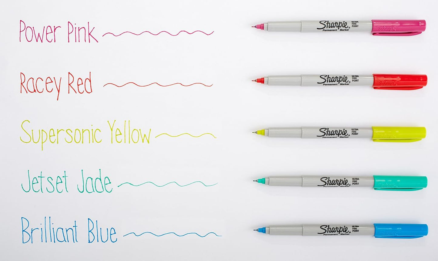 Sharpie 37600PP Permanent Markers, Ultra Fine Point, Classic Colors, 8 Count