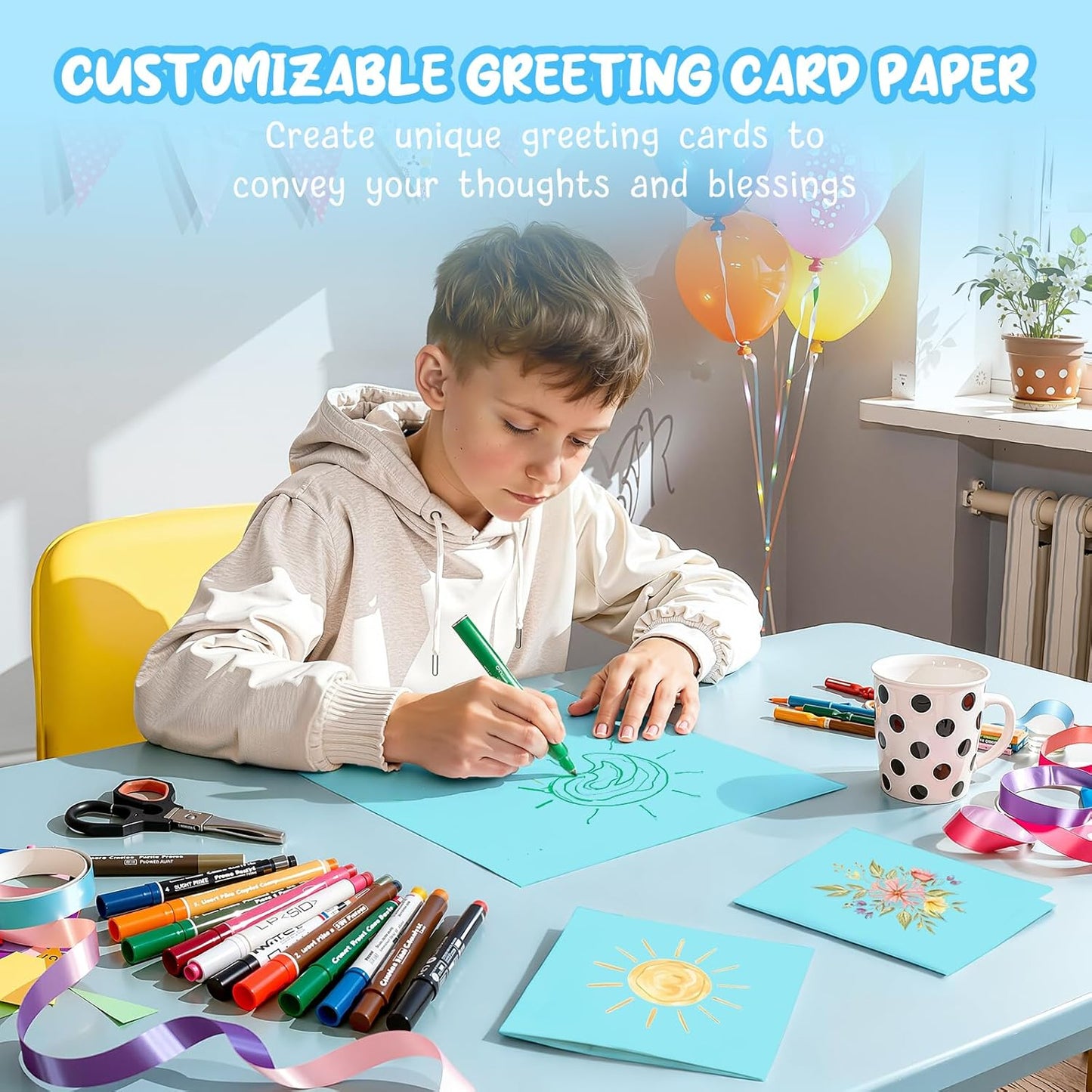 40 Sheets Cream Cardstock Paper 8.5 x 11, Ivory Cardstock Printer Paper 8.5x11, Off White Card Stock Paper 8.5 x 11, 200 GSM Construction Paper for DIY Cards, Greeting Cards, Wedding Invitations