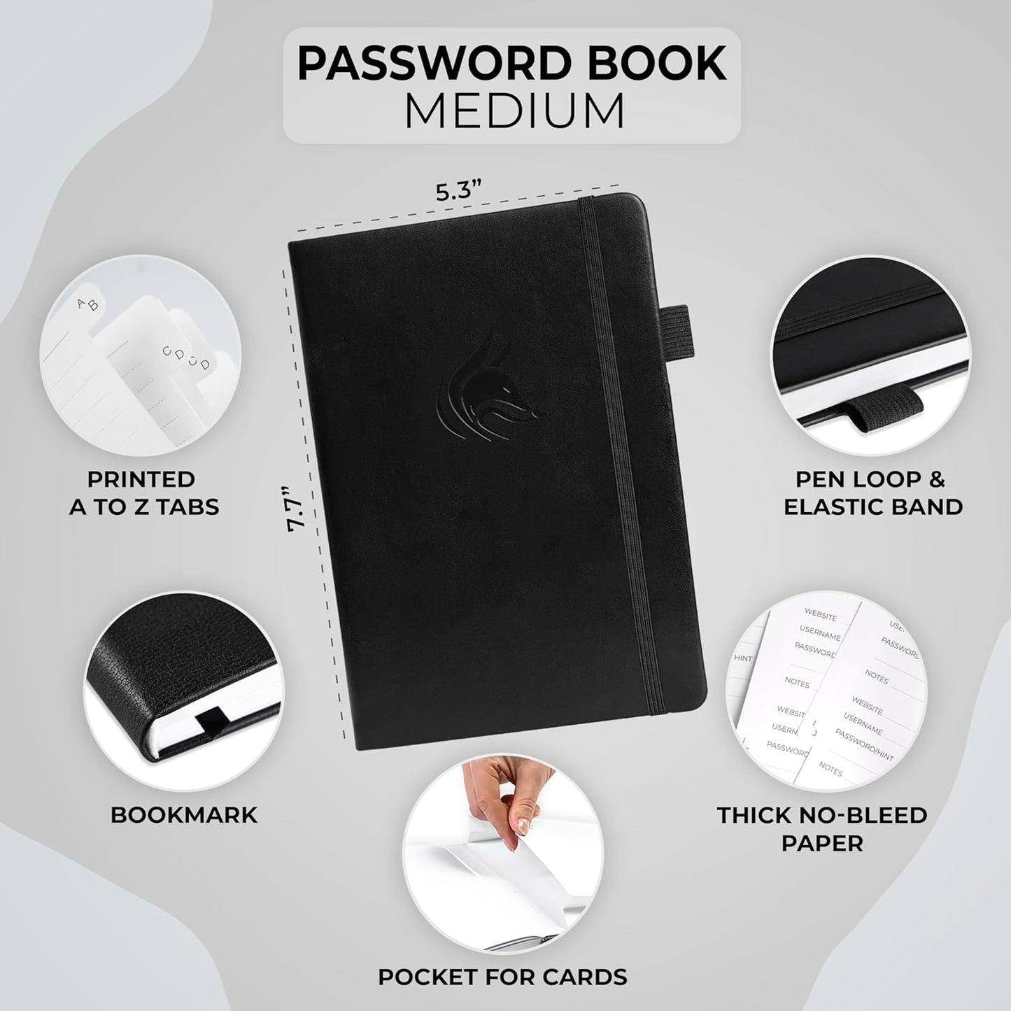 Clever Fox Password Book with alphabetical tabs. Internet Address Organizer Logbook. Small Pocket Password Keeper for Website Logins (Orange)