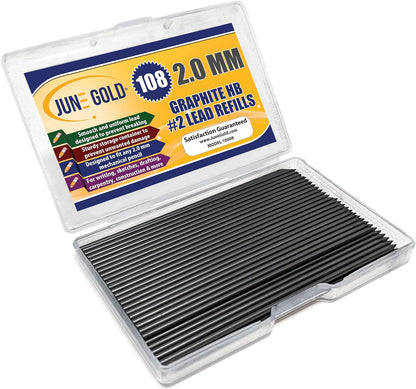 June Gold 640 Pieces, 0.5 mm HB #2 Lead Refills, 160 Pieces Per Dispenser, Fine Thickness, Break Resistant Lead/Graphite (Pack of 4 Dispensers)