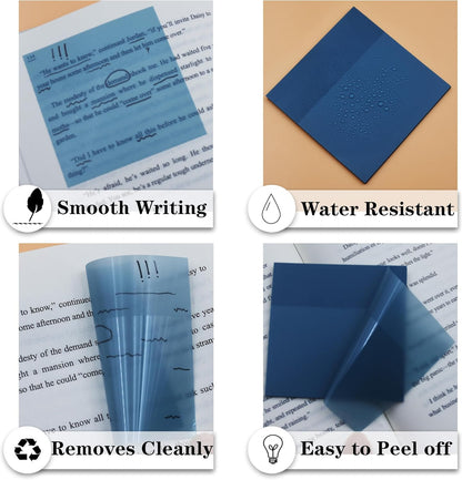 YOUDEFUL 1600pcs Translucent Sticky Note Tabs, Morandi Page Markers for Annotating Books,Repositionable Book Flags Tabs Strip with Binders, Clear Sticky Notes,Page Tabs,Index Tabs