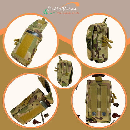 Tactical Molle Pouch Small Notebook Cover EDC Utility Bag Tool Pouch Gadget Organizer Military Waist Bag with US Flag Patch, 3”x5” Waterproof Notepad Pocket Notebook and Weatherproof Pen
