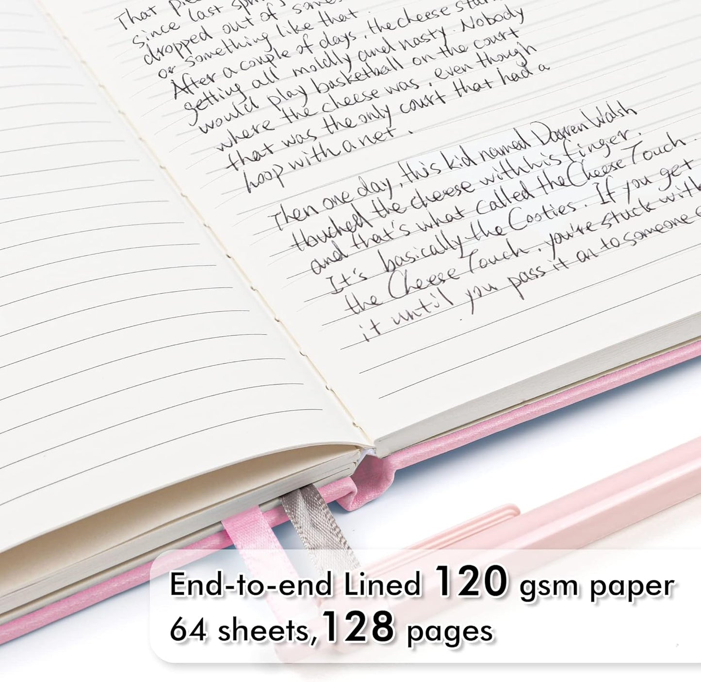 feela College Ruled Notebooks, 24 Pack Business Notebook Hardcover Lined Writing Journal with Pen Holder for Men Women Note Taking, with 24 Black Pens, 120 GSM, 5.1”x8.3”, A5, White