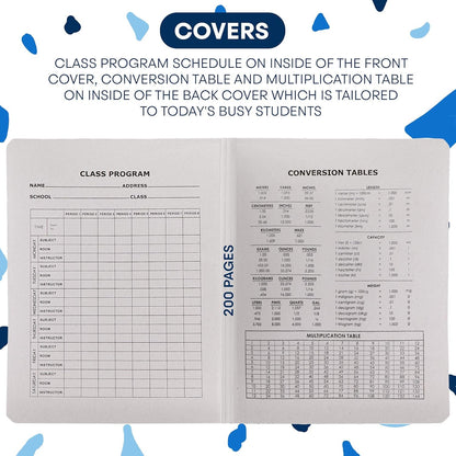 Emraw Marble Composition Notebook Wide Ruled Black and White Composition Books 100 Sheets (4 Pack) - By Enday