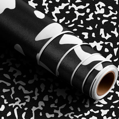 Drydiet Composition Notebook Bulletin Board Roll 1. 4 x 10 Ft/ 17 x 120 Inches, Peel and Stick Composition Classroom Decor, Back to School Black and White Bulletin Board Paper Background Waterproof