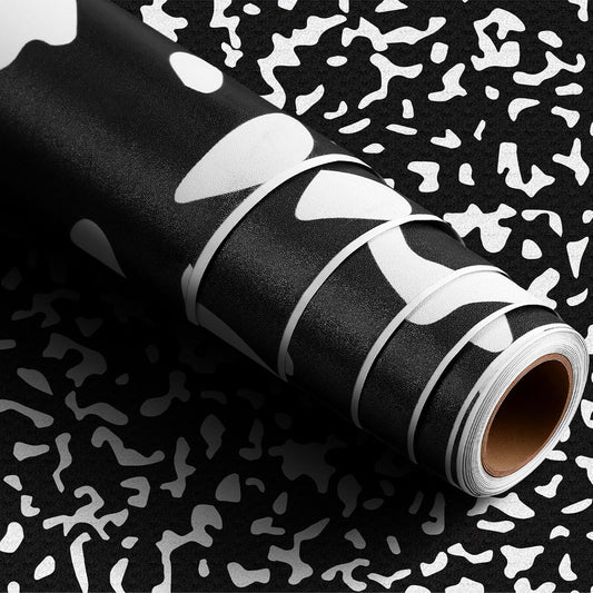 Drydiet Composition Notebook Bulletin Board Roll 1. 4 x 10 Ft/ 17 x 120 Inches, Peel and Stick Composition Classroom Decor, Back to School Black and White Bulletin Board Paper Background Waterproof