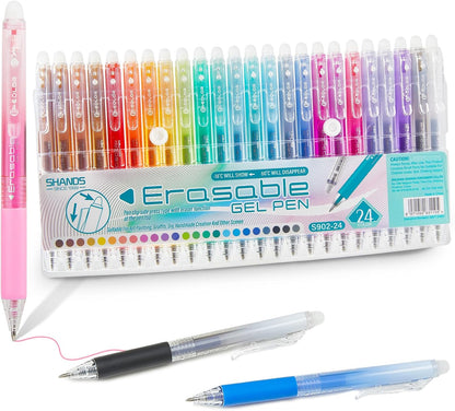 Retractable Erasable Gel Pens Clicker,Fine Point 0.7mm Smooth Writing Pens,Cute Pens For Writing Journaling Taking Notes School Office Home. (12 Colors)