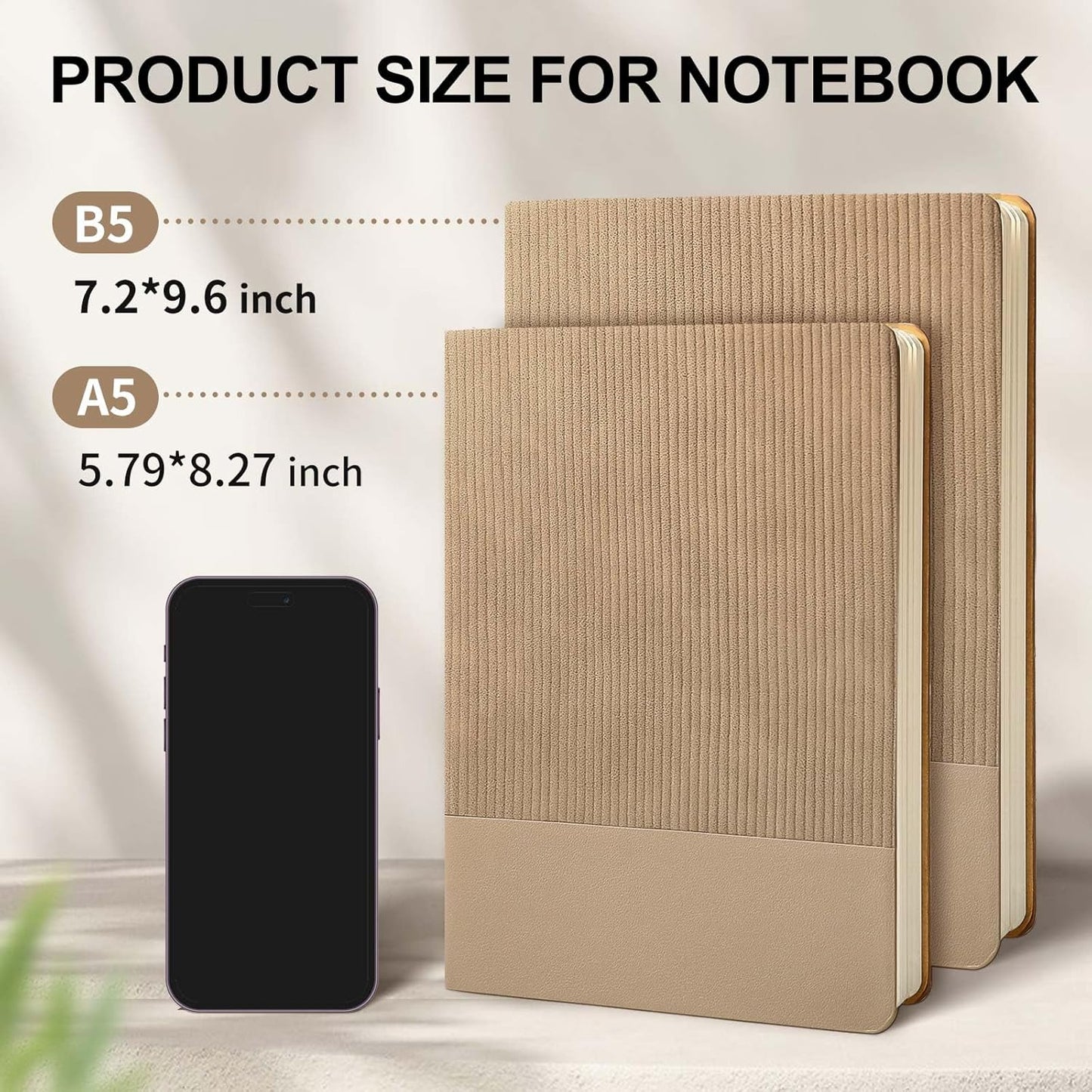 Lined Journal Notebook for Work College Ruled Note Book 5.79"x8.27"A5 PU Leather Daily Journaling 216 Pages for Women Men Writing Home School Supplies Business (Dark Green)
