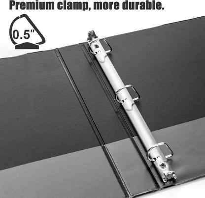 COMIX Heavy Duty Slant-D Ring View Binder, 1 inch 3 Ring Binders, Hold 225 Sheets of 8.5" x 11" Paper, 12 Pack (Black)