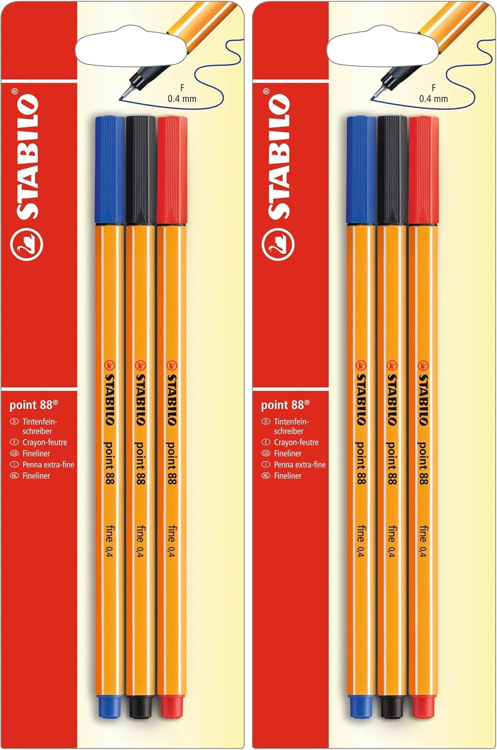 STABILO - point 88 - Fineliner - Pack of 3 - Black