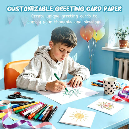 40 Sheets Cream Cardstock Paper 8.5 x 11, Ivory Cardstock Printer Paper 8.5x11, Off White Card Stock Paper 8.5 x 11, 200 GSM Construction Paper for DIY Cards, Greeting Cards, Wedding Invitations