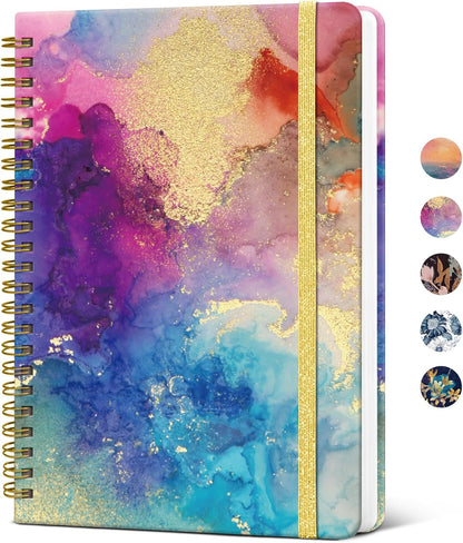 ZOTIA Lined Spiral Journal Notebook for Women, A5 College Ruled Journals for Writing, Hardcover Notebooks for Work, Note taking and Office School Supplies,140 Pages - Yellow