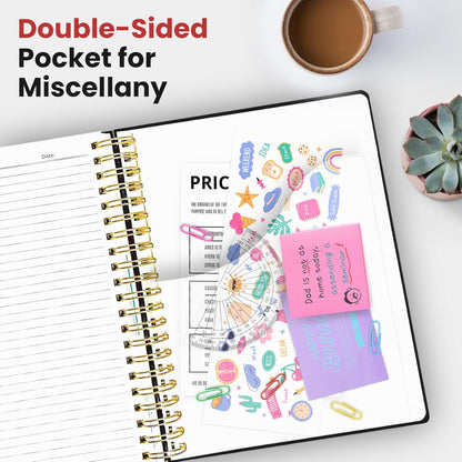 Hardcover Spiral Journal Notebooks for Work With Removable Dividers & Tabs, 8.5"x11" 5 Subject Notebook for Note Taking & Organizer, A4 College Ruled Lined Journal for Women & Writing, Aquamarine, 280 Pages