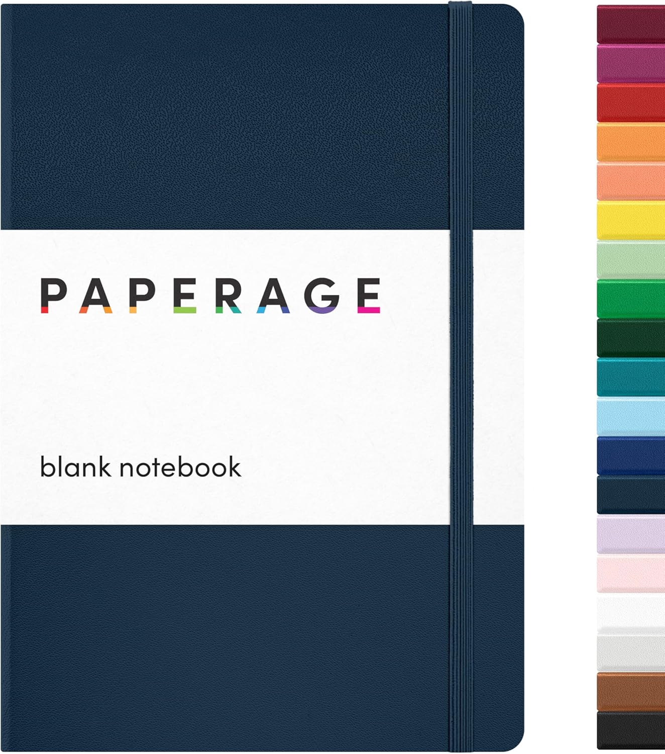 PAPERAGE Lined Journal Notebook, (Black), 160 Pages, Medium 5.6 in x 8 in - 100 GSM Thick Paper – Hardcover Journaling Notebook for Work, School & Note Taking