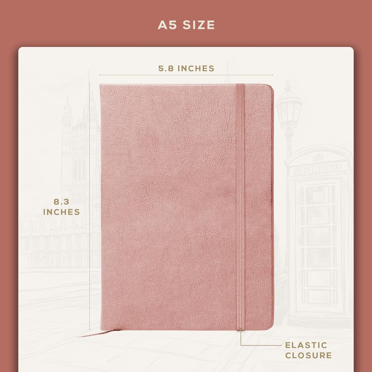 BEECHMORE BOOKS Large Lined Journal Notebook, 8.5" x 11.5" (A4) Hardcover Vegan Leather Executive Diary for Work, Thick 120gsm Paper, Lay-Flat Binding, Gift Box